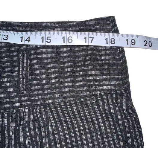 Sundance Amelia Linen Blend Black Pinstripe Pants 14