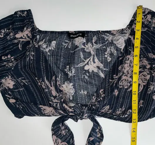 Etiquette Boutique ETIQUETTE Front Tie Crop Top Sz S