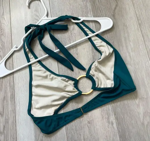 Milly Cabana Bikini Top halter ring womens Teal (small) swim beach summer bright
