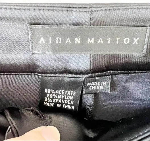 Aidan Mattox Black Sateen Dress Pants