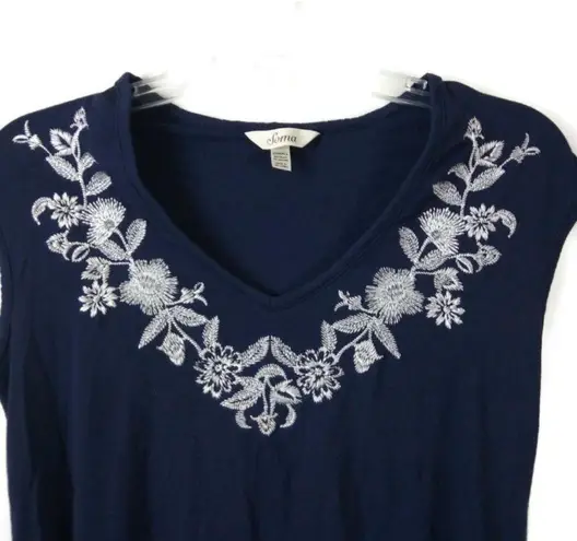 Soma Womens XS Blue White Sleeveless Top Blouse