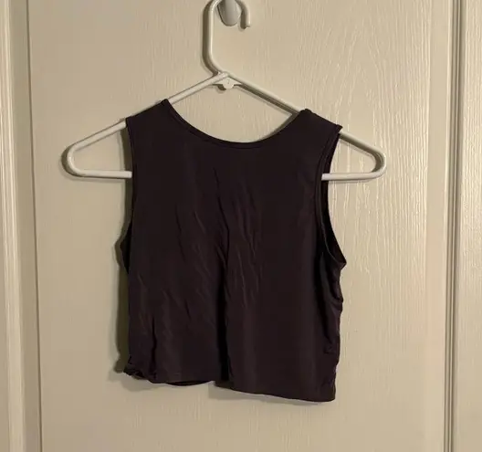 Grey Cropped Tank Top Purple Size XS