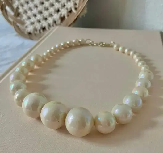 Handmade Pink Pearlescent Choker “Enid” Small to Large Pearl Necklace Feminine