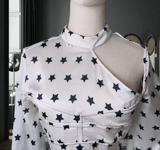 Self Portrait Self-portrait Women's White Frilled Satin Star Dress (US 4)