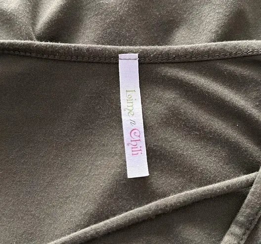 Lime n Chili Olive Green Top Sz M