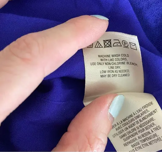 Moulinette Soeurs Anthropologie Blue Cold Shoulder Puff Sleeve Carina Dress XS