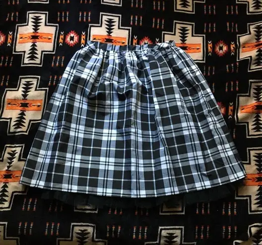 Plaid poodle skirt, tulle skirt, plaid tulle skirt, handmade skirt Size XS