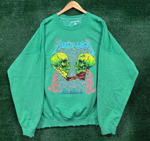 Metallica Live in Concert 92 Heavy Metal Band Oversized Crewneck Sweater XL