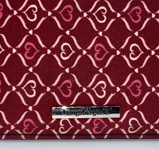 Longaberger Basket Checkbook Cover Blushing Hearts Fabric Sisters Wallet
