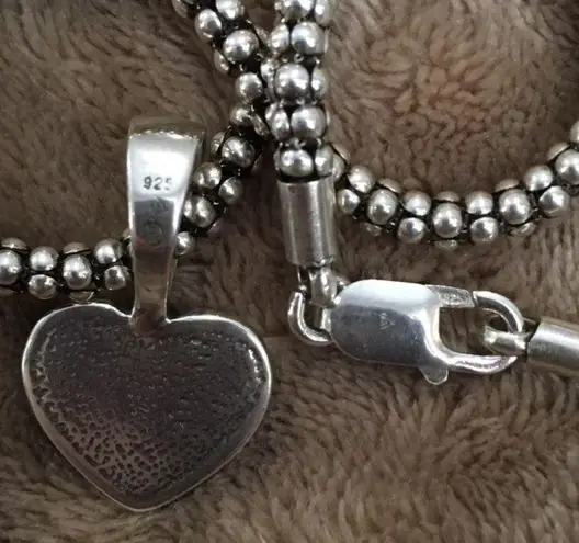 Silpada Sterling Silver Heart Pendant Popcorn Necklace S1516 N1106 Retired HTF