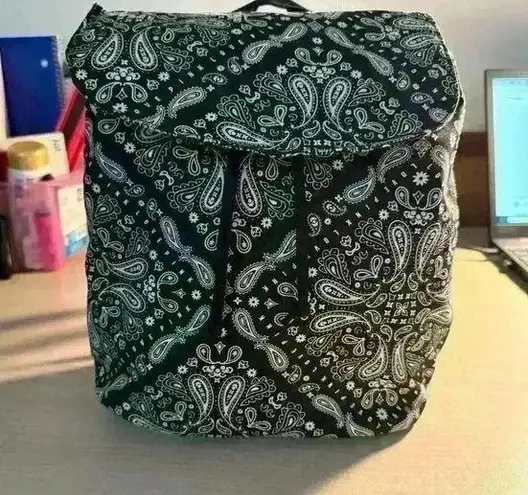 Black & White Bandana Print Drawstring Top Backpack