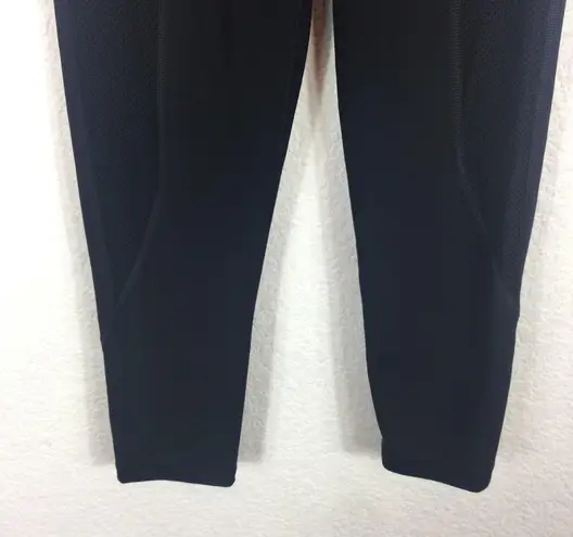 Ivy Park Mesh Panel 3/4 Capri Leggings Black Size XS Moisture Wicking Workout