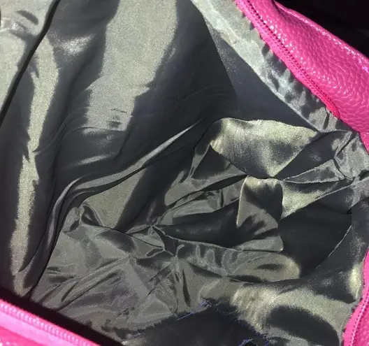 Vibrant FAUX LEATHER PINK EMBELLISHED DESIGN SHOULDER BAG