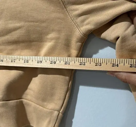 Aritzia TNA Cozy AF 1/4 Pullover Size Large Color is Yellowish Tan Cropped Brown