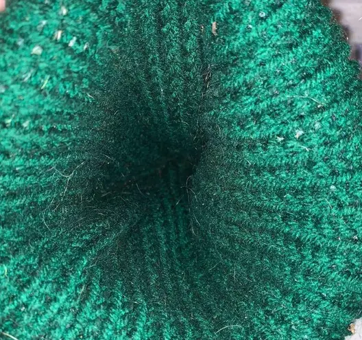 Vintage Multicolored Eyelash Beanie with Pom Green