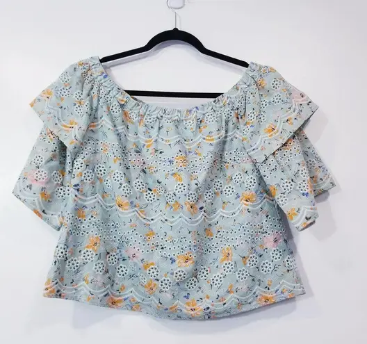 LAIA Eyelet Ditsy Floral Blouse Size M