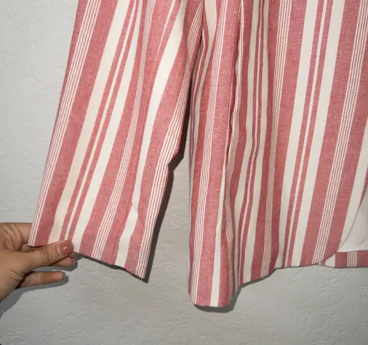 Esqualo Pink White Striped Woven Blazer Jacket Size 10