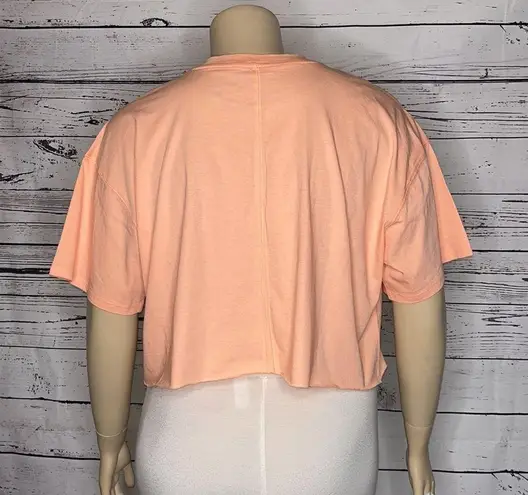 Flirtitude Active NWT Size XXL Coral Local Surfers Beach Wave Crop Top T-Shirt