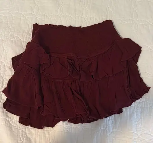 Mustard Seed  Maroon Skirt Ruffle thumbnail 1