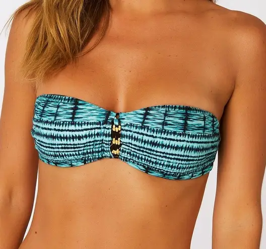Ibiza Blue Strapless Bandeau Swimsuit Top Size Large NWT