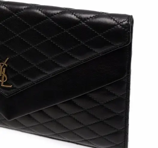 Saint Laurent Gaby Double Flap Pouch Clutch Bag