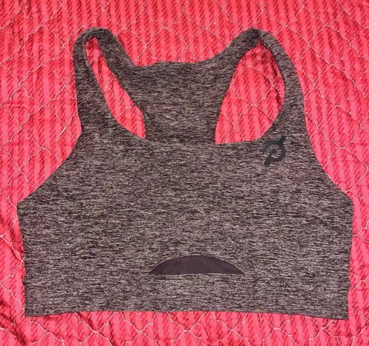 Peloton Sports Bra Womens Medium Brown Heathered Workout Gym Athletic Racer Back