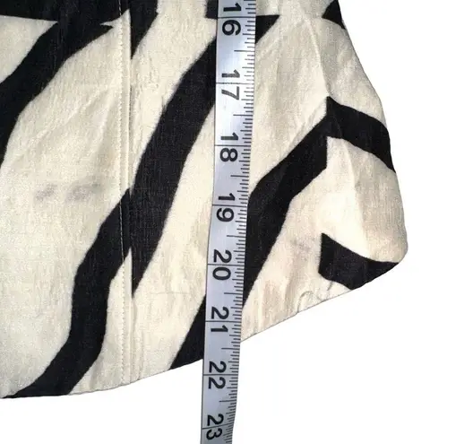 Tibi Zebra Print Wool Silk Blend Sleeveless Cream Black Abstract Peplum Top 2