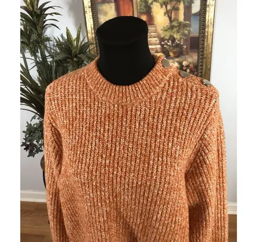 Ava & Viv Women XXL Sweater Long Sleeve Pullover Crew Neck Orange Knit Y2K Boho