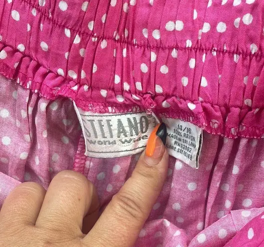 Stefano Vintage Two Piece Short Set Pink & White Polka Dots 14/16
