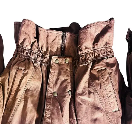 Adventure Bound Vintage Leather Brown Jacket Thinsulate 90's Size Large Casual