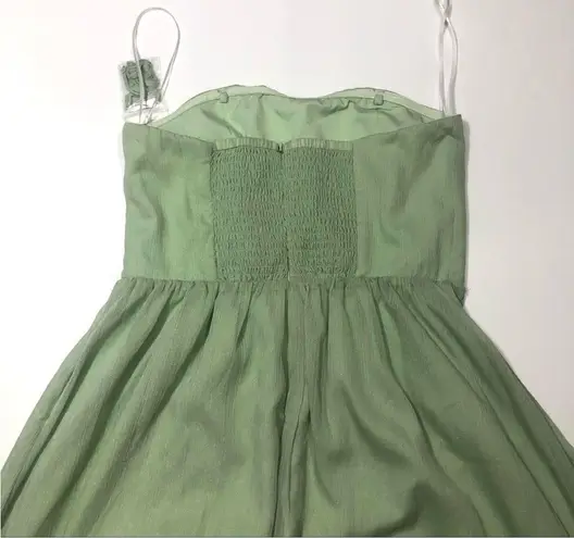 WAYF The Harlet Metallic Chiffon spearmint Gown Small.