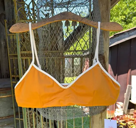 ANDIE  The Bells Top Rust Orange and White Swim Top XL NWT - Image 1