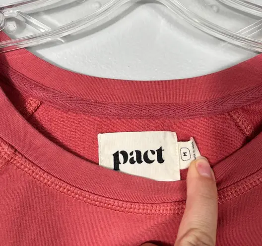 Pact Organics Salmon Pink Scrunch Side Lightweight Sweatshirt Medium Athleisure