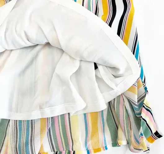 Torrid  Multi Stripe Off-Shoulder Gauze Skirt Set Rainbow Boho Ruffle Midi Maxi thumbnail 11