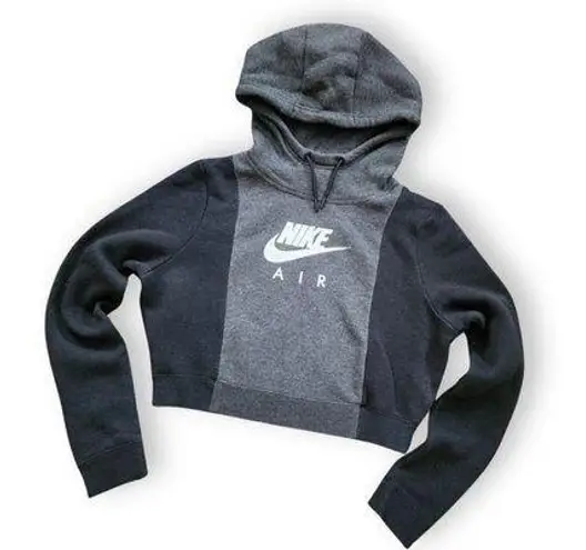 Nike Black/Grey/Silver  Cropped Hoodie, Women's M