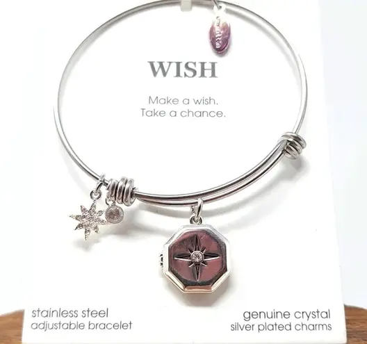 Unwritten Star Locket & CZ Bangle Charm Bracelet