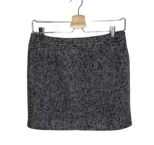 GAP Outlet Grey Flannel Boucle Wool Blend Lined Mini Skirt Dark Academia Gray Size 0