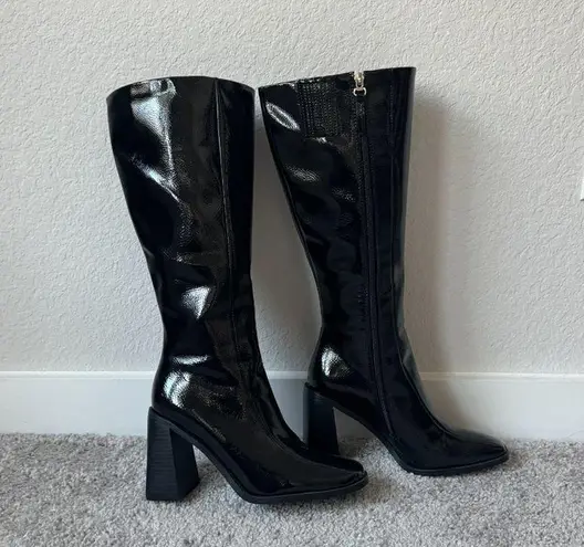 Princess Polly black ‘jessa’ patent leather boots