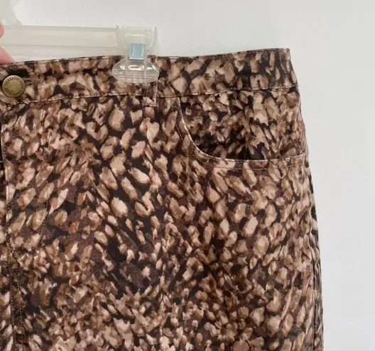 Coldwater Creek Plus Size ? Wild Side Slim Leg Jean Brown Tan Animal Print Jeans