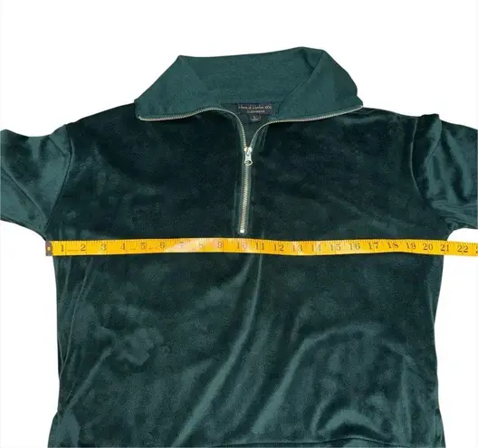 House of Harlow 1960 Pullover Womens small Green Velour Sleepwear Quarter Zip
