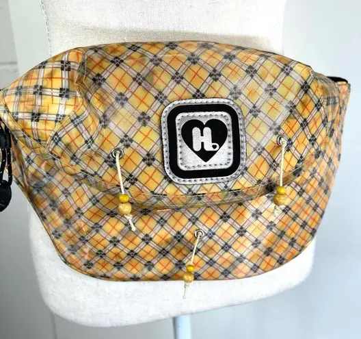 Harajuku Lovers Holographic Plaid Fanny Pack Yellow Black