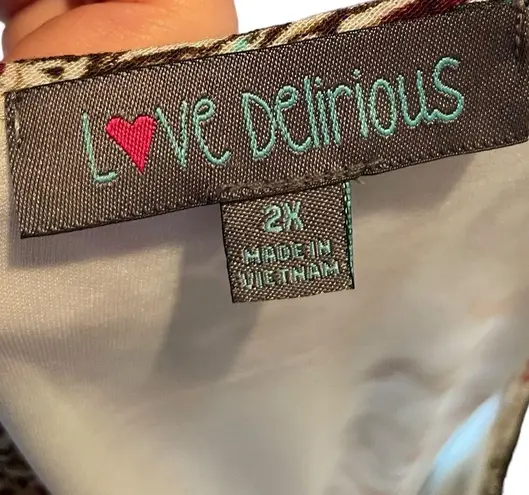 NEW Love Delirious Plus Hippie Boho Eclectic Floral Paisley Handkerchief Dress Size 2X