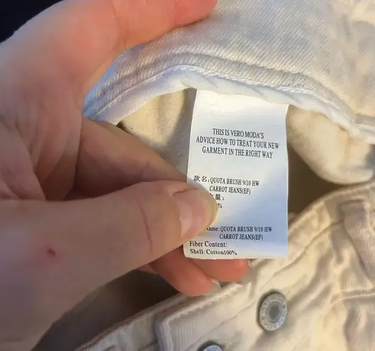 VERO MODA Cream High Waisted Tapered Leg Jeans