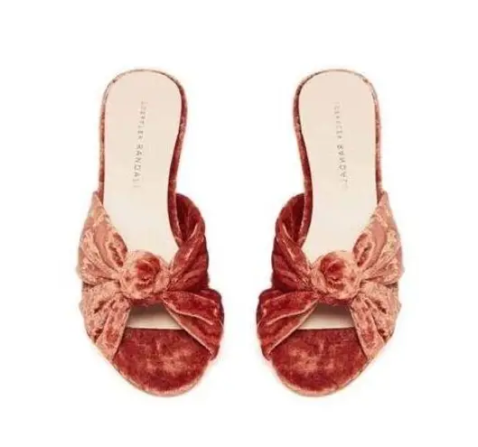 Loeffler Randall Celeste Crushed Velvet Knot Mid Kitten Heel Sandal