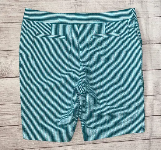 Jones New York Jones, New York signature stretch women 14 textured stripe shorts green/white