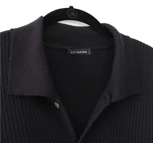 Kit Karson Vintage Wool Knit Polo Cardigan Sweater