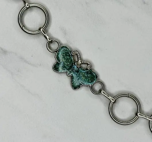 Silver Chain Belt Glitter Butterfly Y2K Size Extra Small (XS) Small (S) ✨