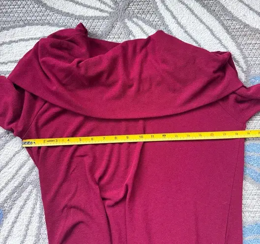 Soft Surroundings Women’s L Red Knit Long Cowl Neck Off Shoulder Sweater Dress