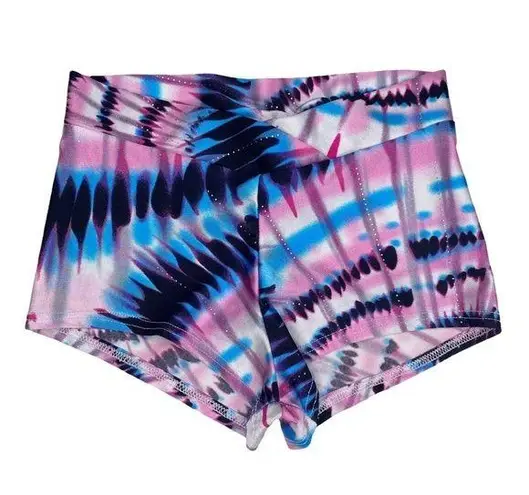 MotionWear ⍟ V-Waist Dance Gymnastic Competition Shorts ⍟ Multicolor Print ⍟ XS