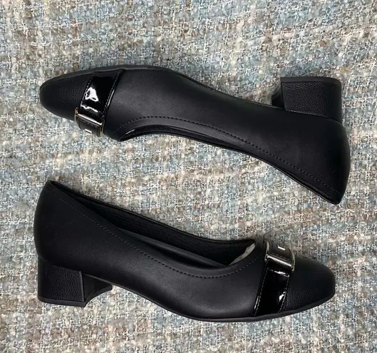 Piccadilly Cloud Rita II Women's Low Heel Buckle Pumps in Black Size 10